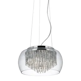 Curva 4 Light Bathroom Pendant Glass Shade & Spiral Tubes