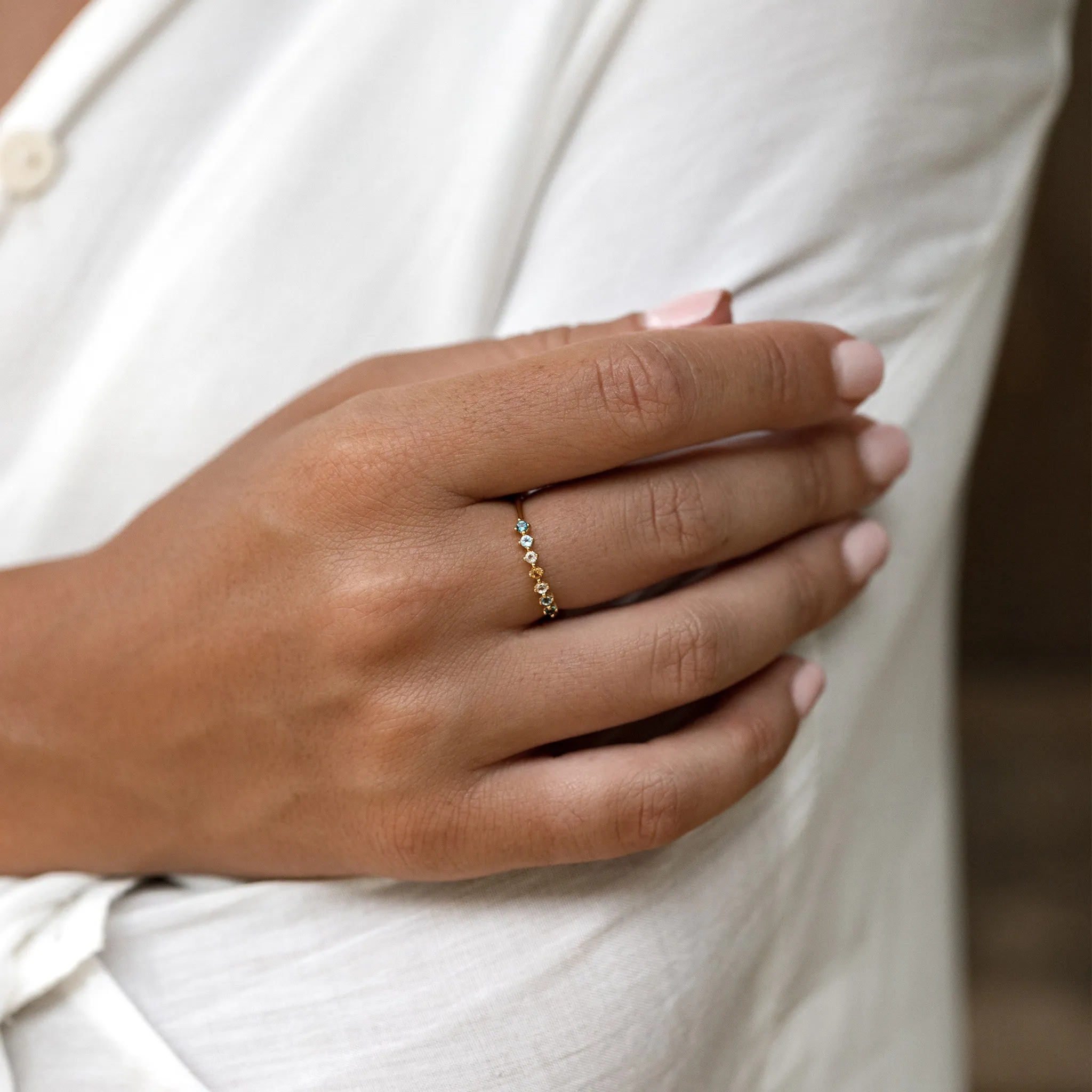 Dainty Gemstone Ring Set