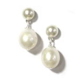 Double Pearl Drop Earrings