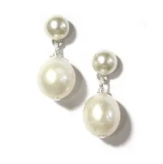 Double Pearl Drop Earrings