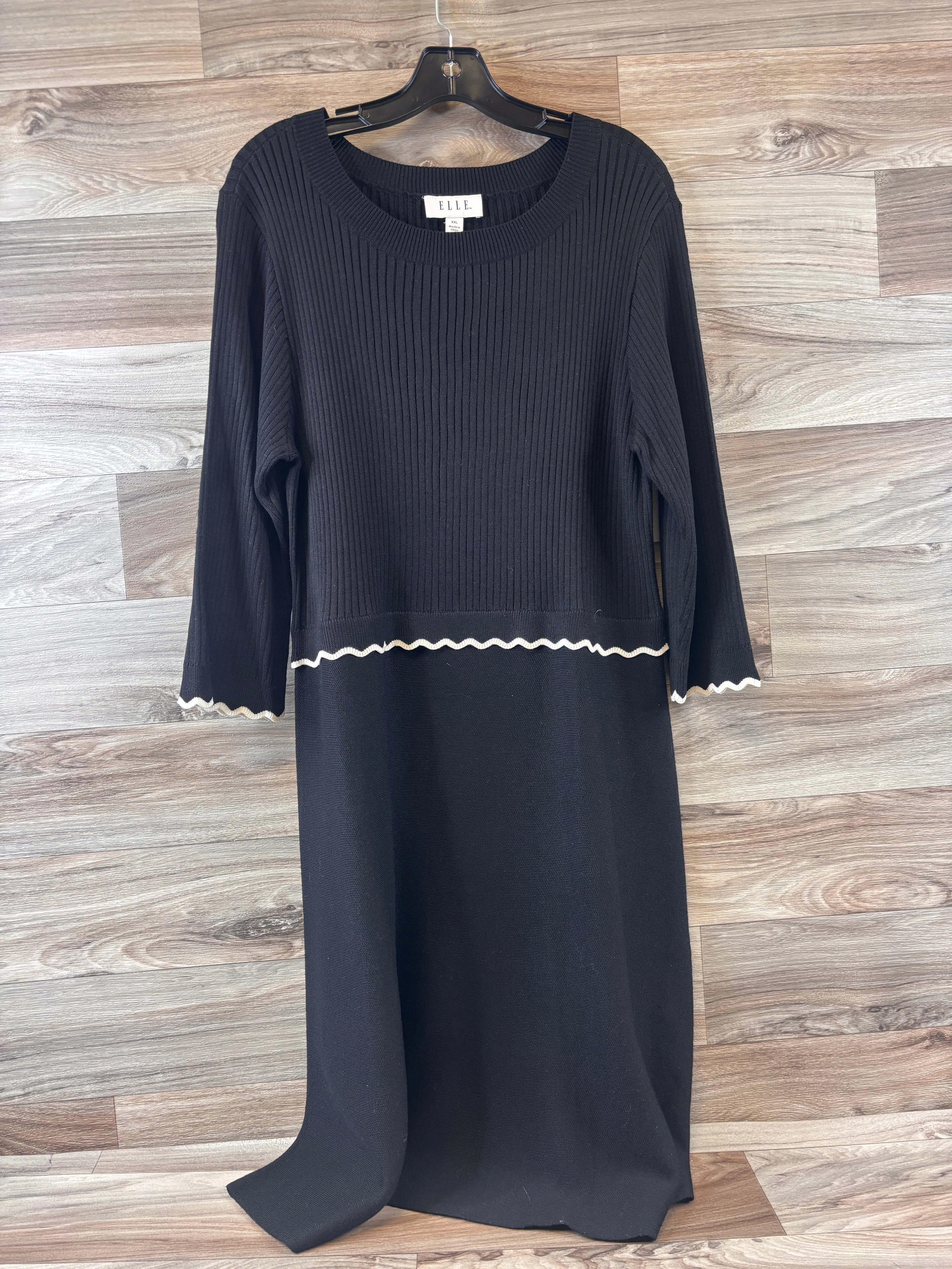 Dress Casual Midi By Elle In Black & White, Size: Xxl