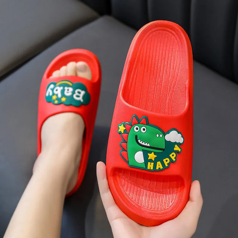 Dunnmall Children's Slippers Summer Boys Cartoon Dinosaur Home Open Toe Slippers Girls Baby Non-Slip Parent-Child Sandals