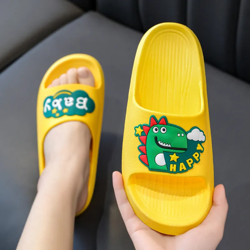 Dunnmall Children's Slippers Summer Boys Cartoon Dinosaur Home Open Toe Slippers Girls Baby Non-Slip Parent-Child Sandals