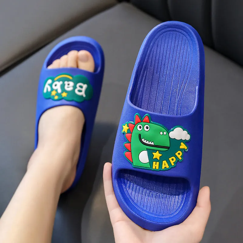 Dunnmall Children's Slippers Summer Boys Cartoon Dinosaur Home Open Toe Slippers Girls Baby Non-Slip Parent-Child Sandals