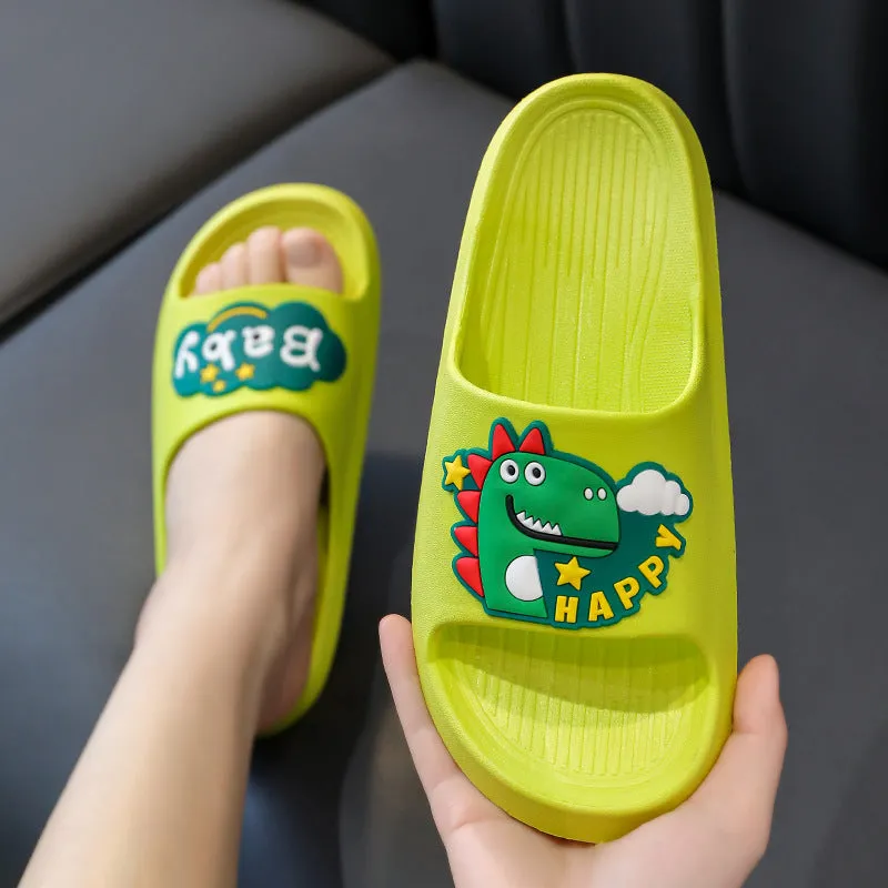 Dunnmall Children's Slippers Summer Boys Cartoon Dinosaur Home Open Toe Slippers Girls Baby Non-Slip Parent-Child Sandals