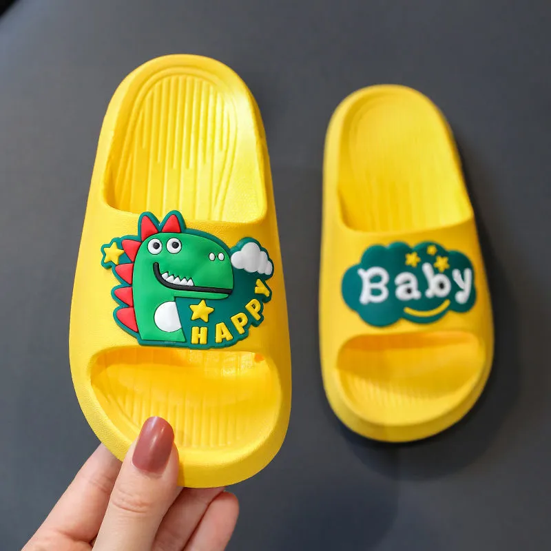 Dunnmall Children's Slippers Summer Boys Cartoon Dinosaur Home Open Toe Slippers Girls Baby Non-Slip Parent-Child Sandals