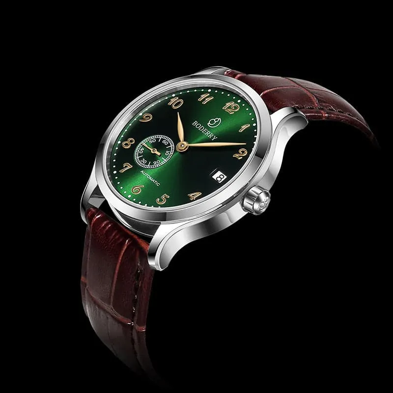 ELITE - Micro-rotor Automatic Watch | Silver Case & Green Dial