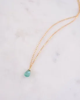 Emerald Simple Drop Necklace