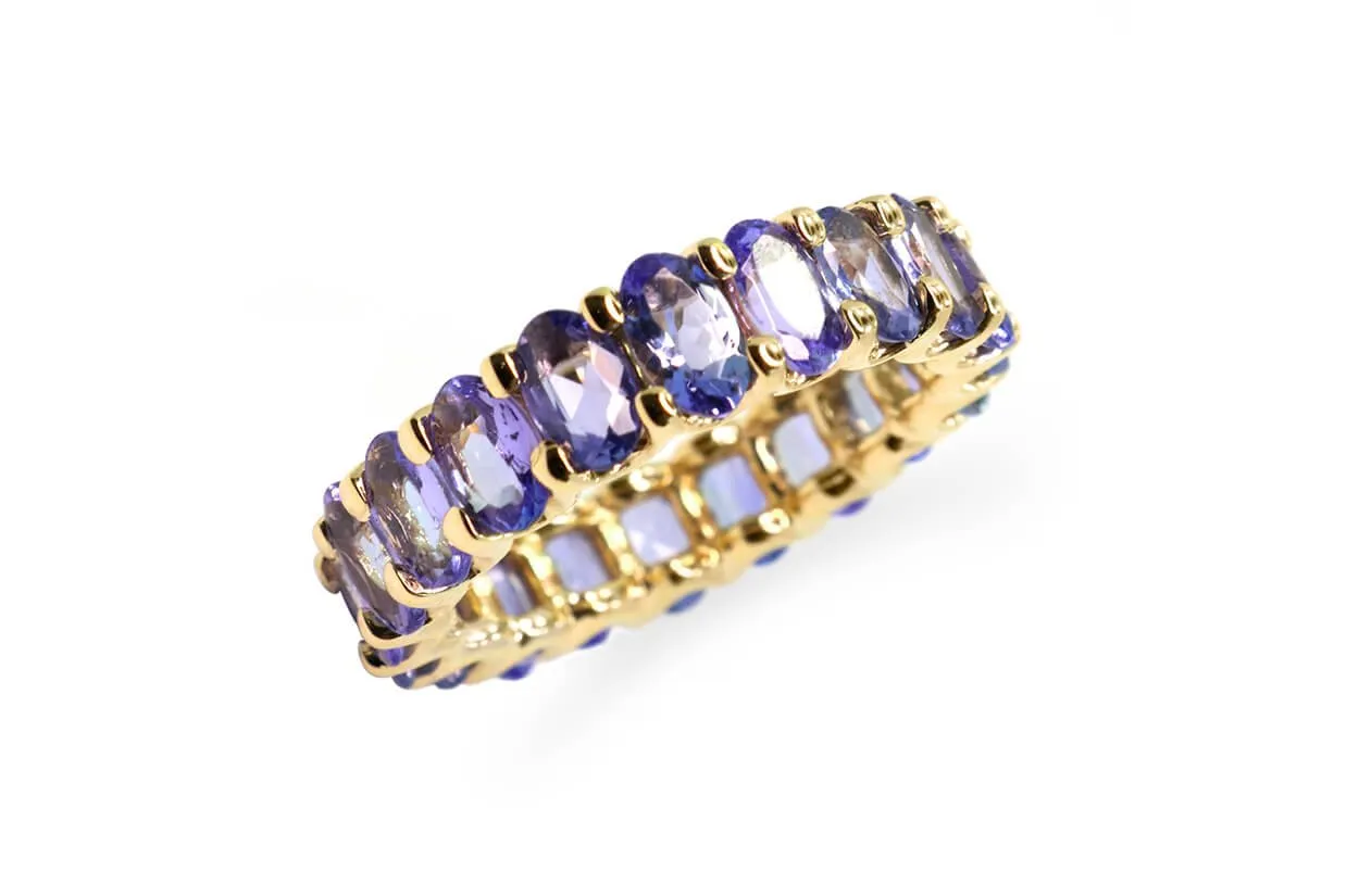 Eternity Ring Tanzanite & Yellow Gold