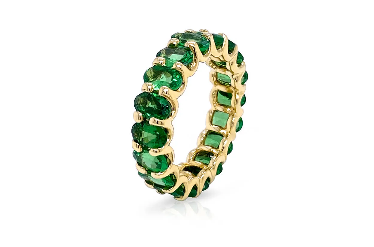 Eternity Ring Tsavorite Garnet & Gold