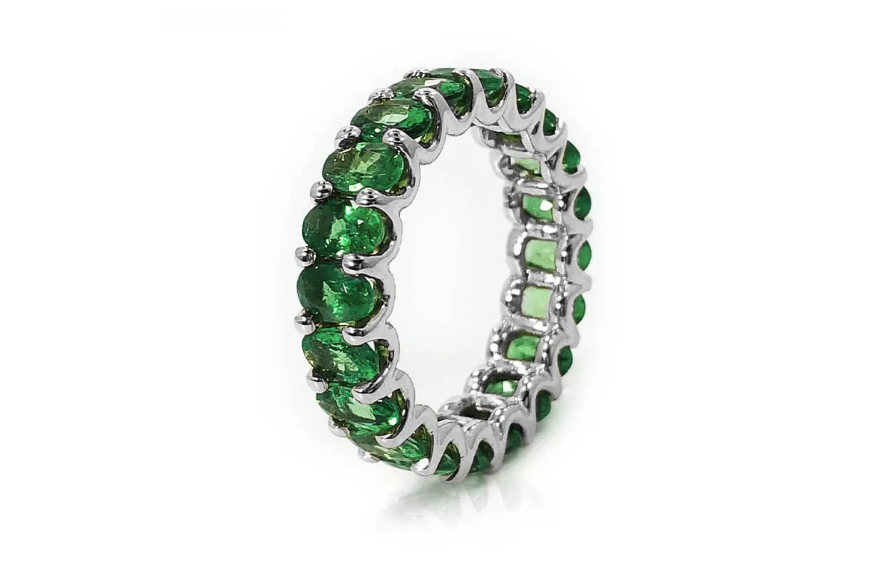 Eternity Ring Tsavorite Garnet & Gold