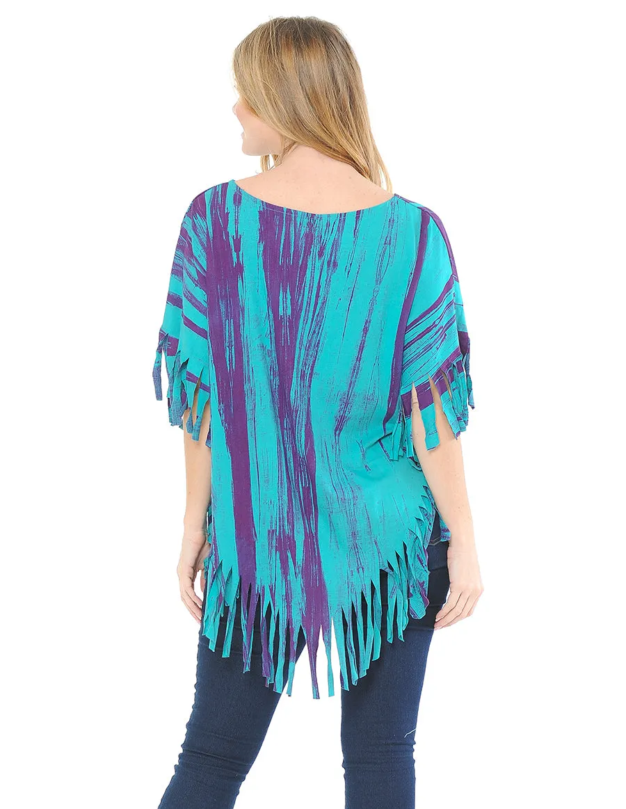 Fringed Cotton Poncho