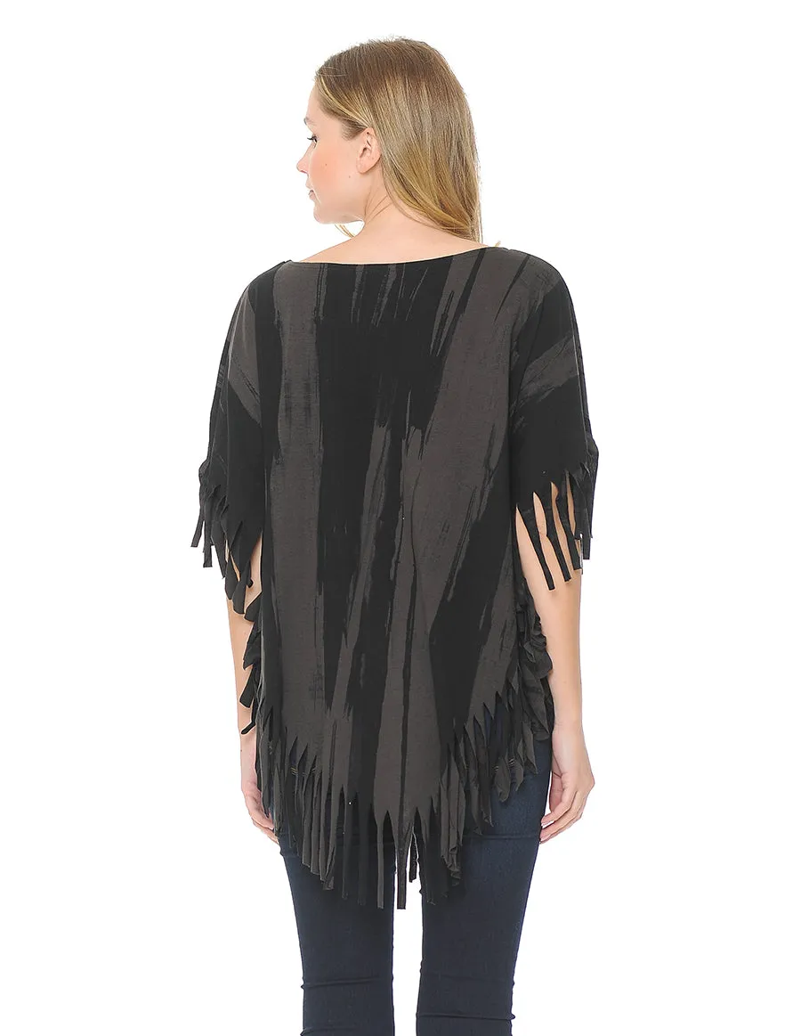 Fringed Cotton Poncho