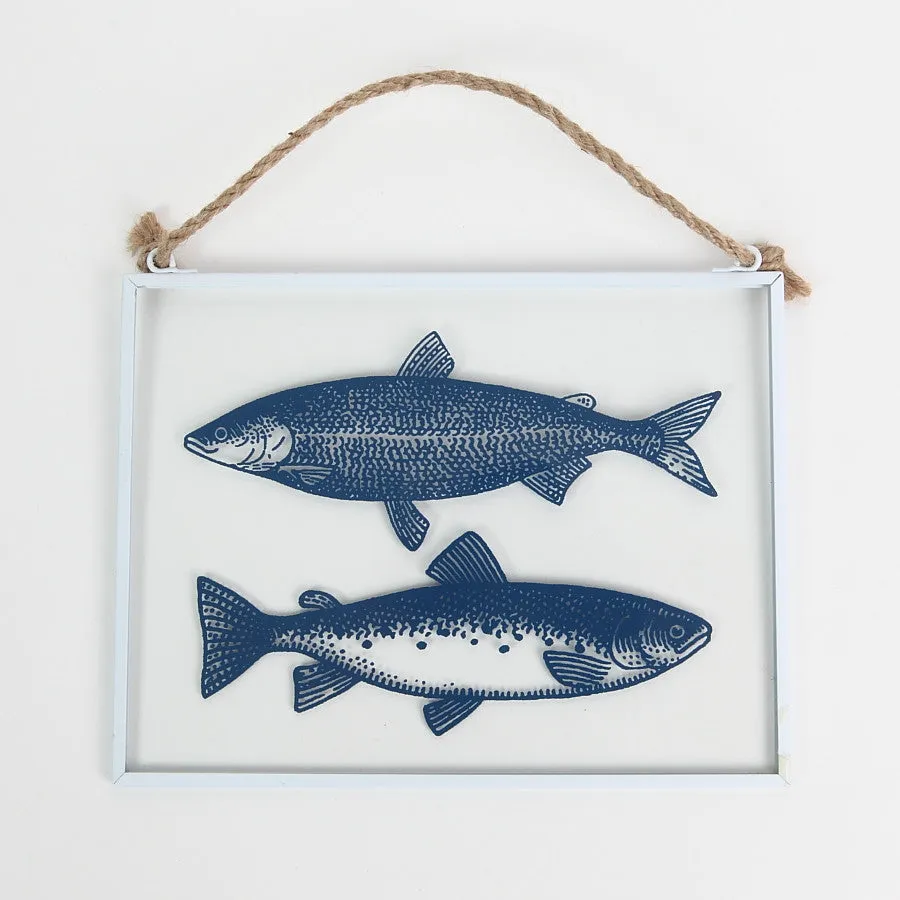 Gisela Graham Glass Framed Hanger Fish Decoration