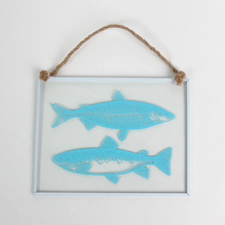 Gisela Graham Glass Framed Hanger Fish Decoration