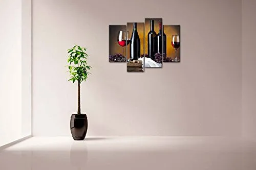 GRAPE WINE IN BOTTLE CUPS WALL ART PAINTING PICTURES PRINT ON CANVAS FOOD THE PICTURE FOR HOME MODERN DECORATION