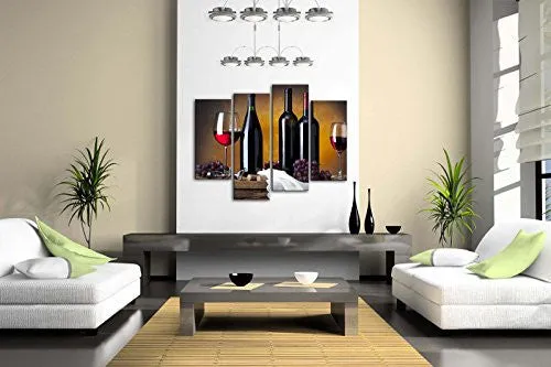 GRAPE WINE IN BOTTLE CUPS WALL ART PAINTING PICTURES PRINT ON CANVAS FOOD THE PICTURE FOR HOME MODERN DECORATION