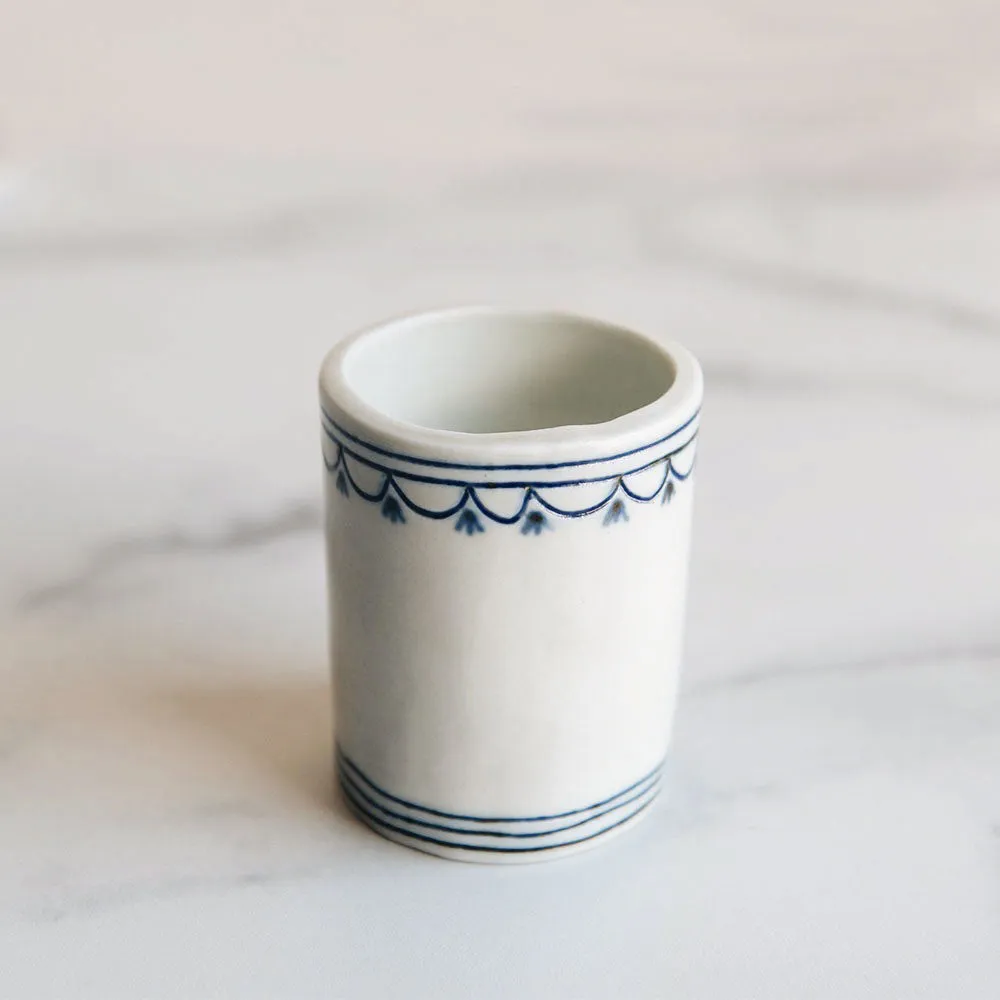 Hand-painted Porcelain Posy Vessel - Indigo