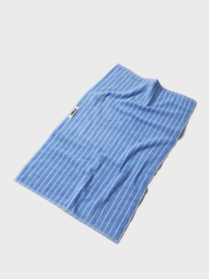 Hand Towel in Clear Blue Stripes