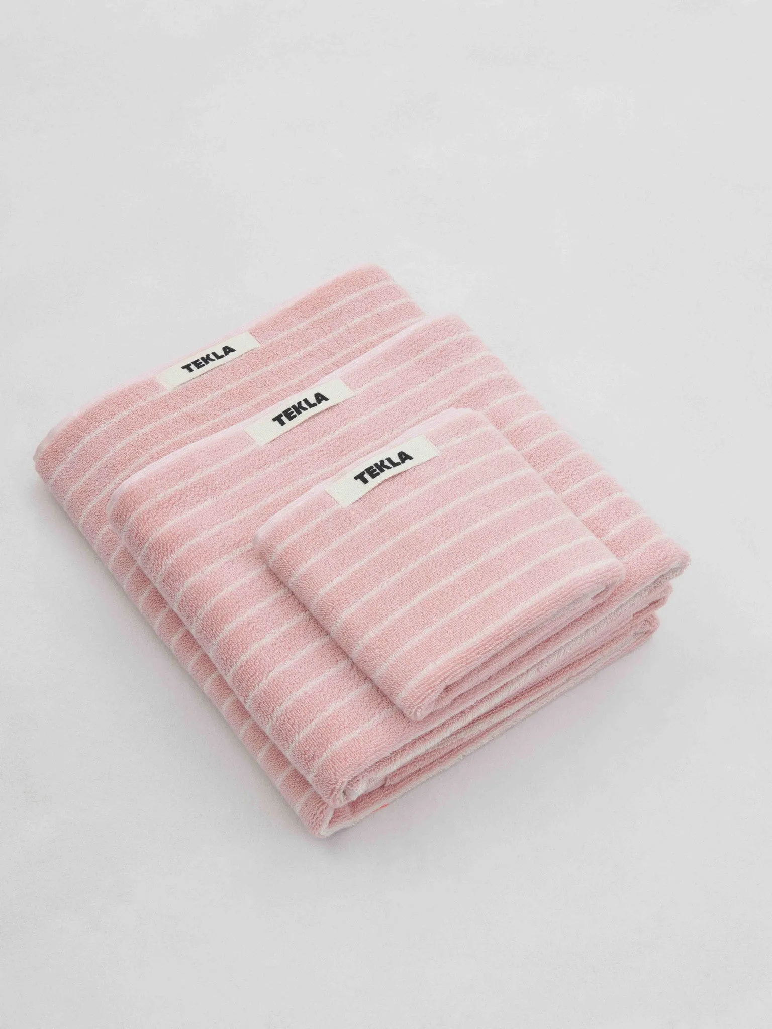 Hand Towel in Shaded Pink Stripes