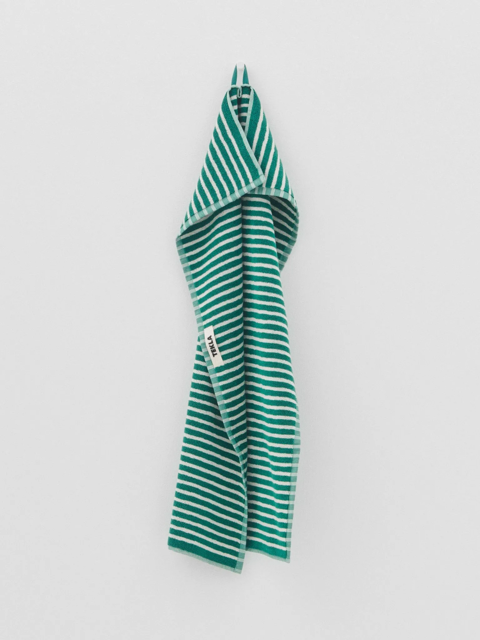 Hand Towel in Teal Green Stripes