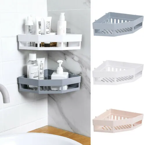 Hot Bathroom Corner Shelves Shampoo Holder Kitchen Storage Rack Mess Shower Organizer Wall Holder Space Saver Household Items