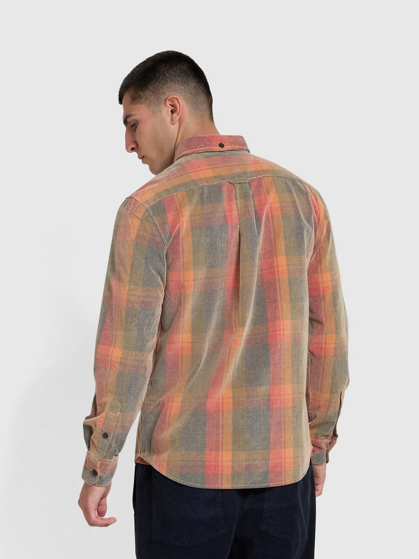 Hufford Casual Fit Organic Cotton Check Long Sleeve Shirt In Blue Peony