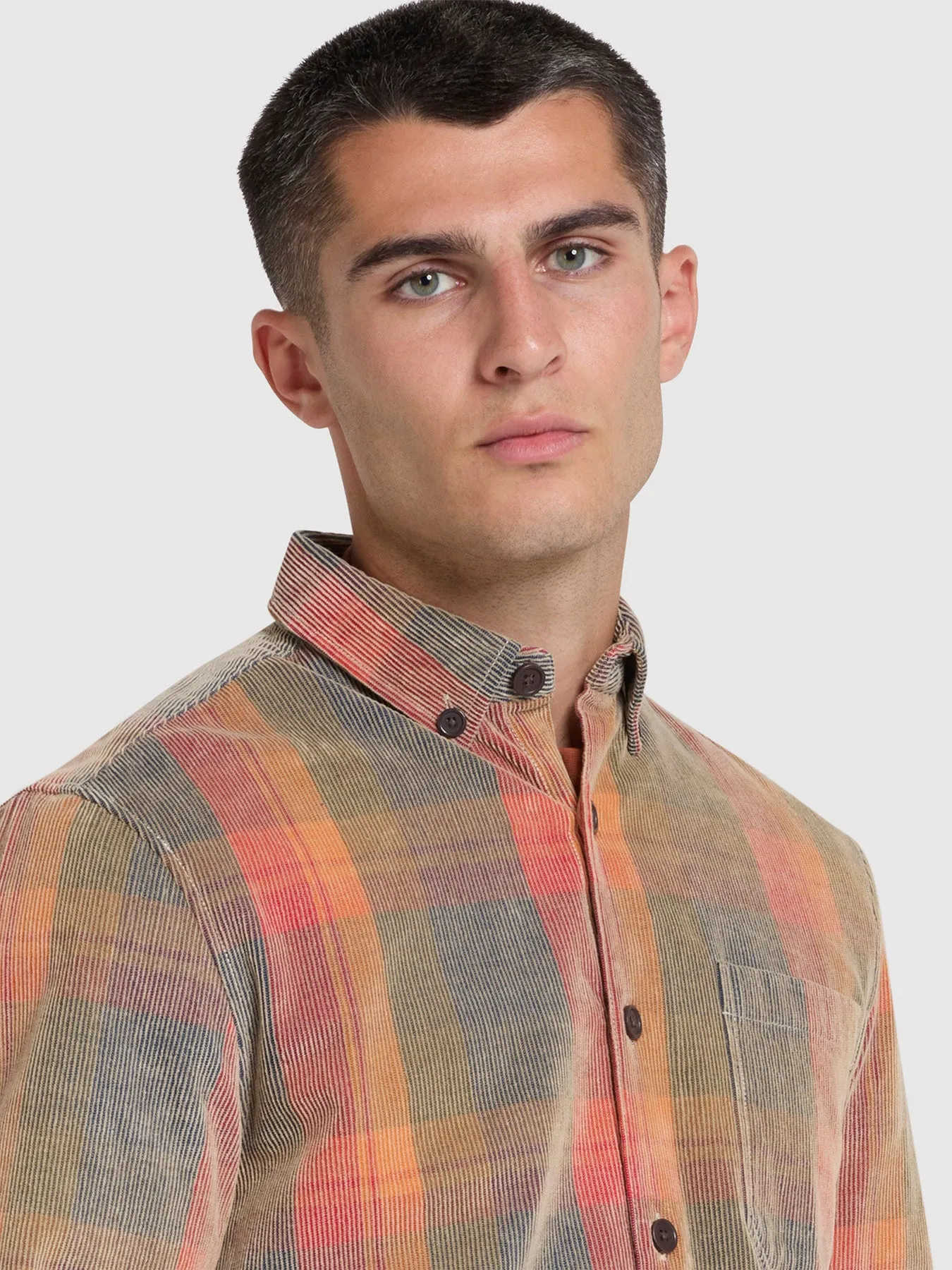 Hufford Casual Fit Organic Cotton Check Long Sleeve Shirt In Blue Peony