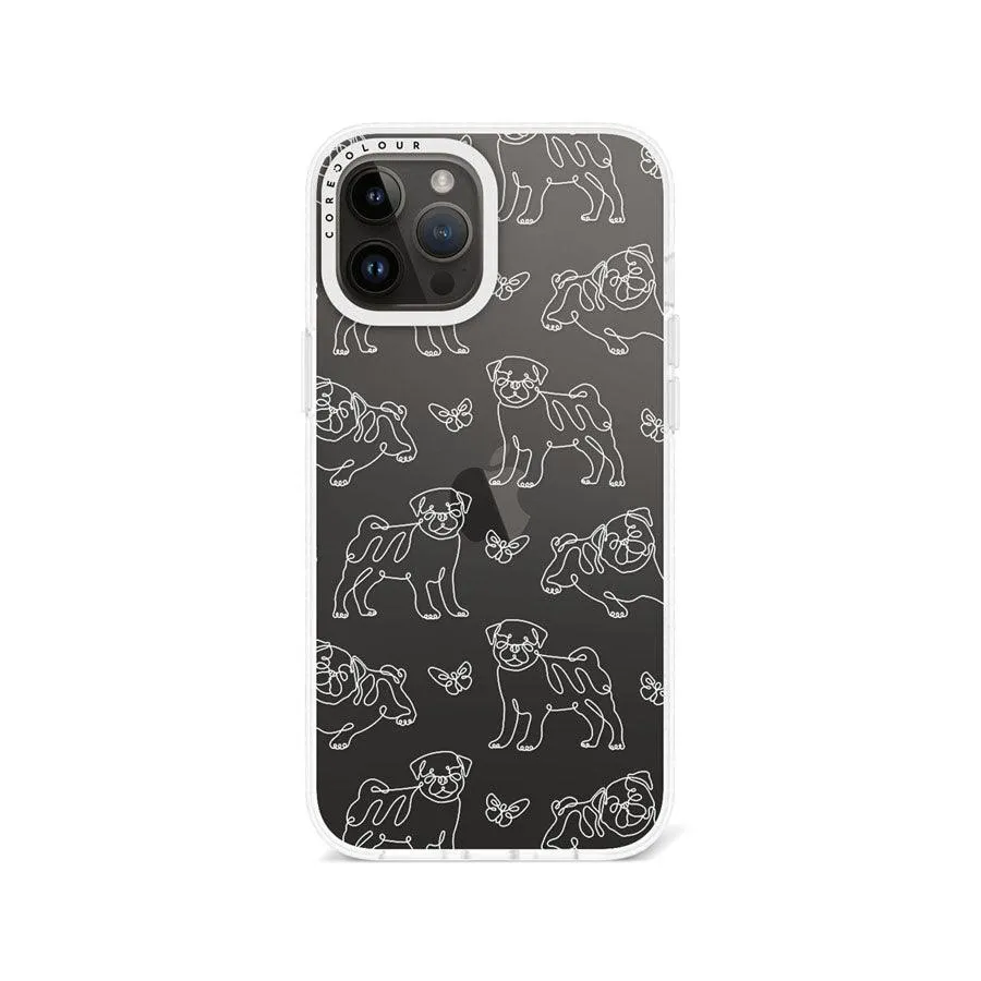 iPhone 12 Pro Max Pug Minimal Line Phone Case