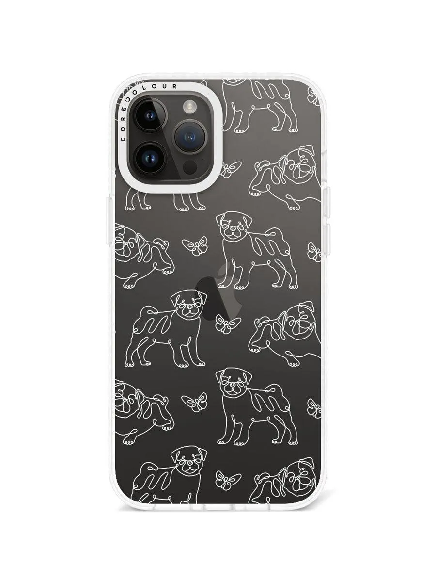 iPhone 12 Pro Max Pug Minimal Line Phone Case