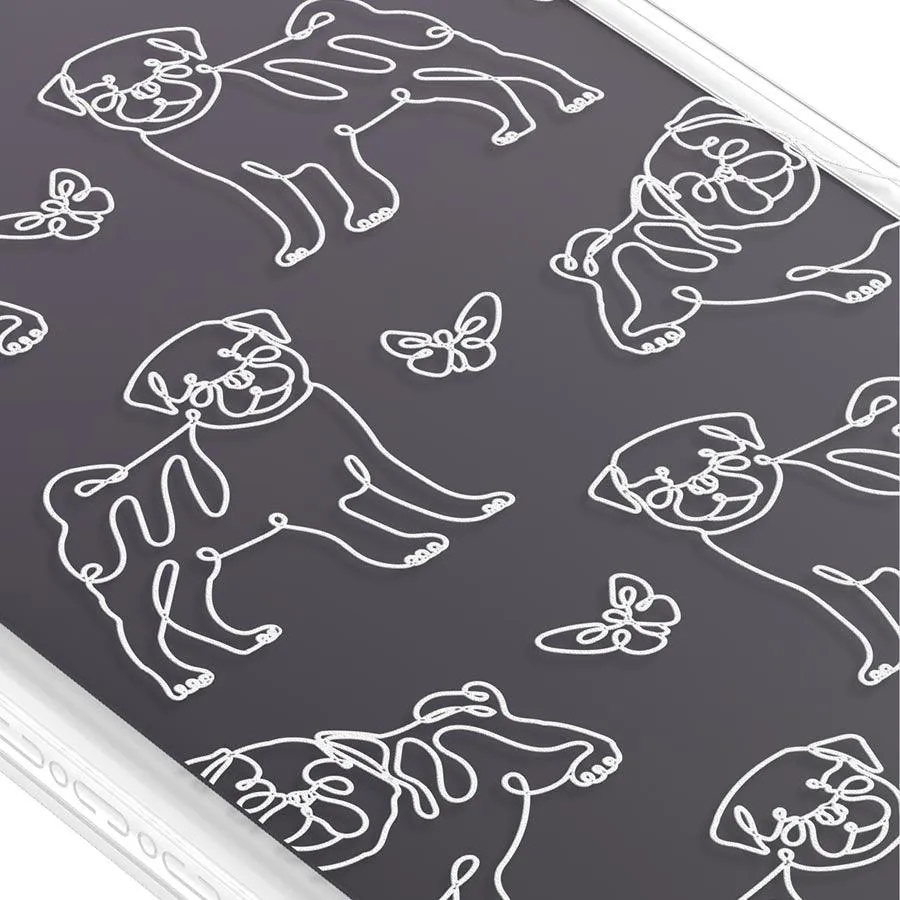 iPhone 12 Pro Max Pug Minimal Line Phone Case