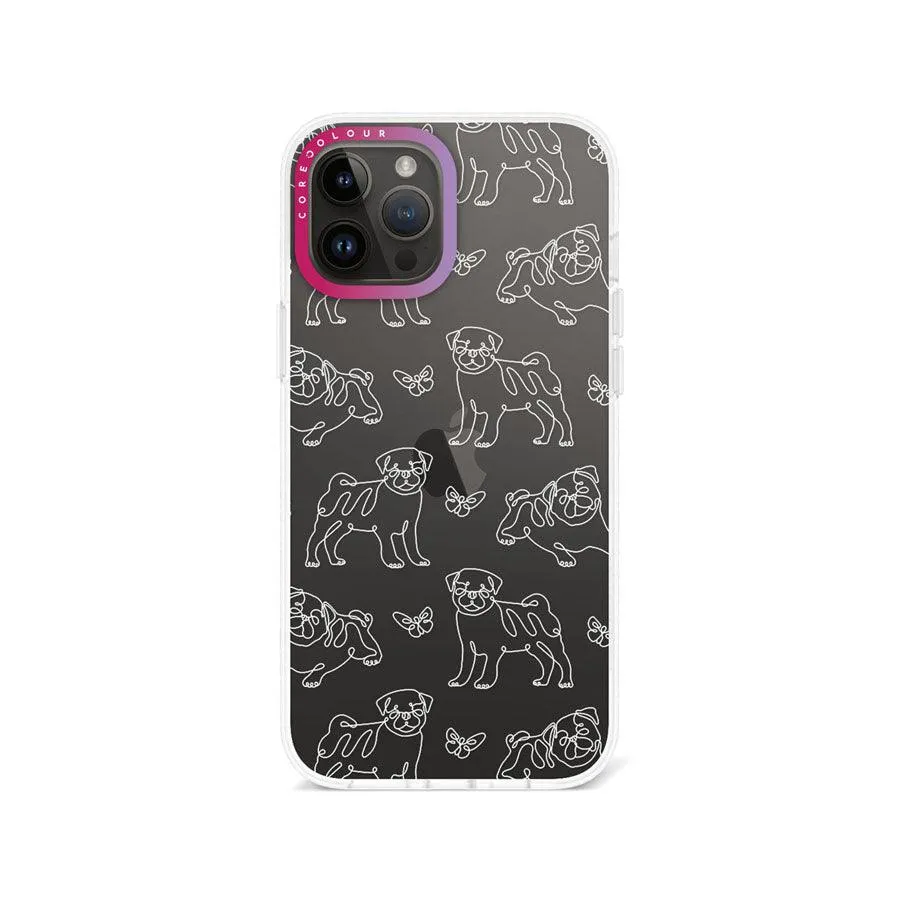 iPhone 12 Pro Max Pug Minimal Line Phone Case