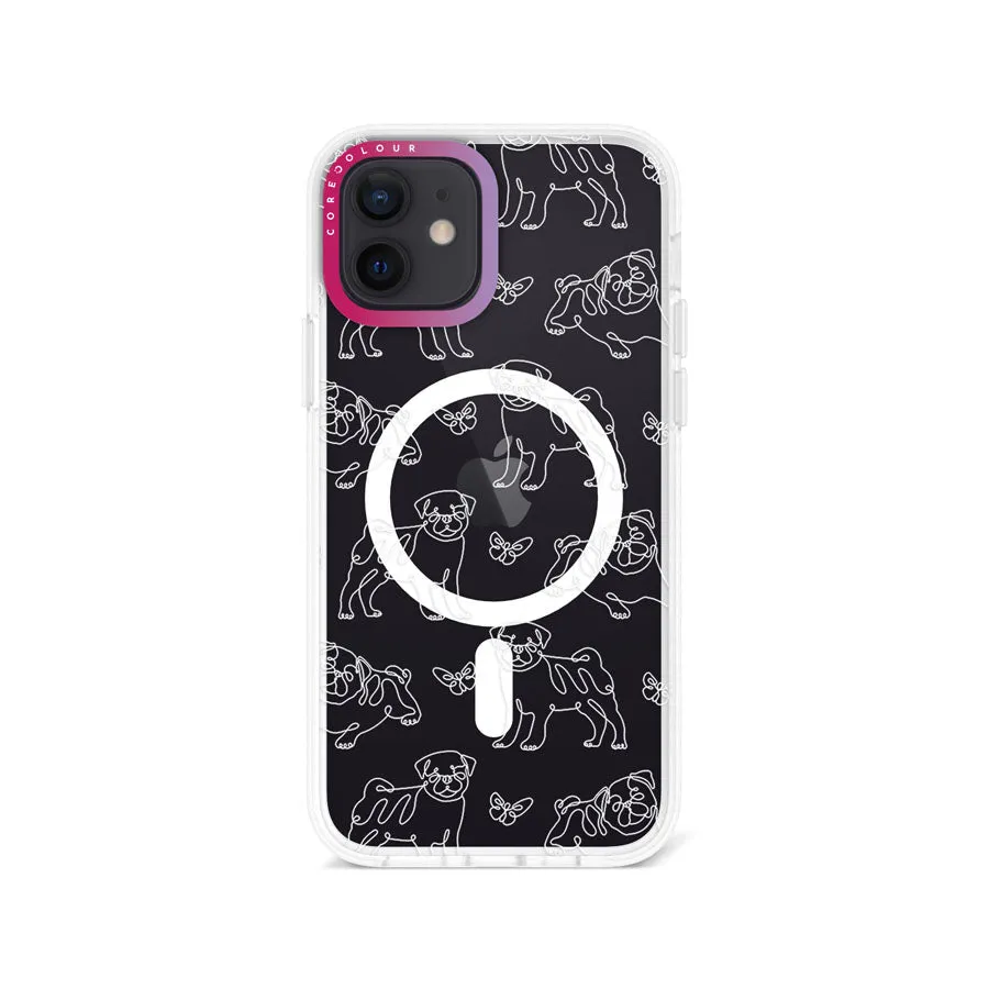 iPhone 12 Pug Minimal Line Phone Case Magsafe Compatible