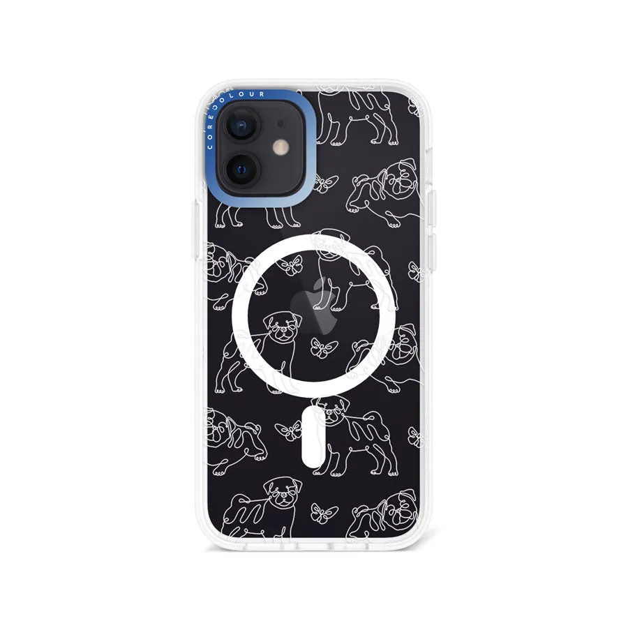 iPhone 12 Pug Minimal Line Phone Case Magsafe Compatible