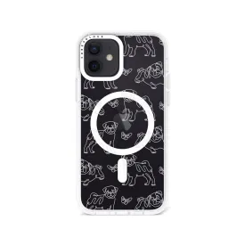 iPhone 12 Pug Minimal Line Phone Case Magsafe Compatible