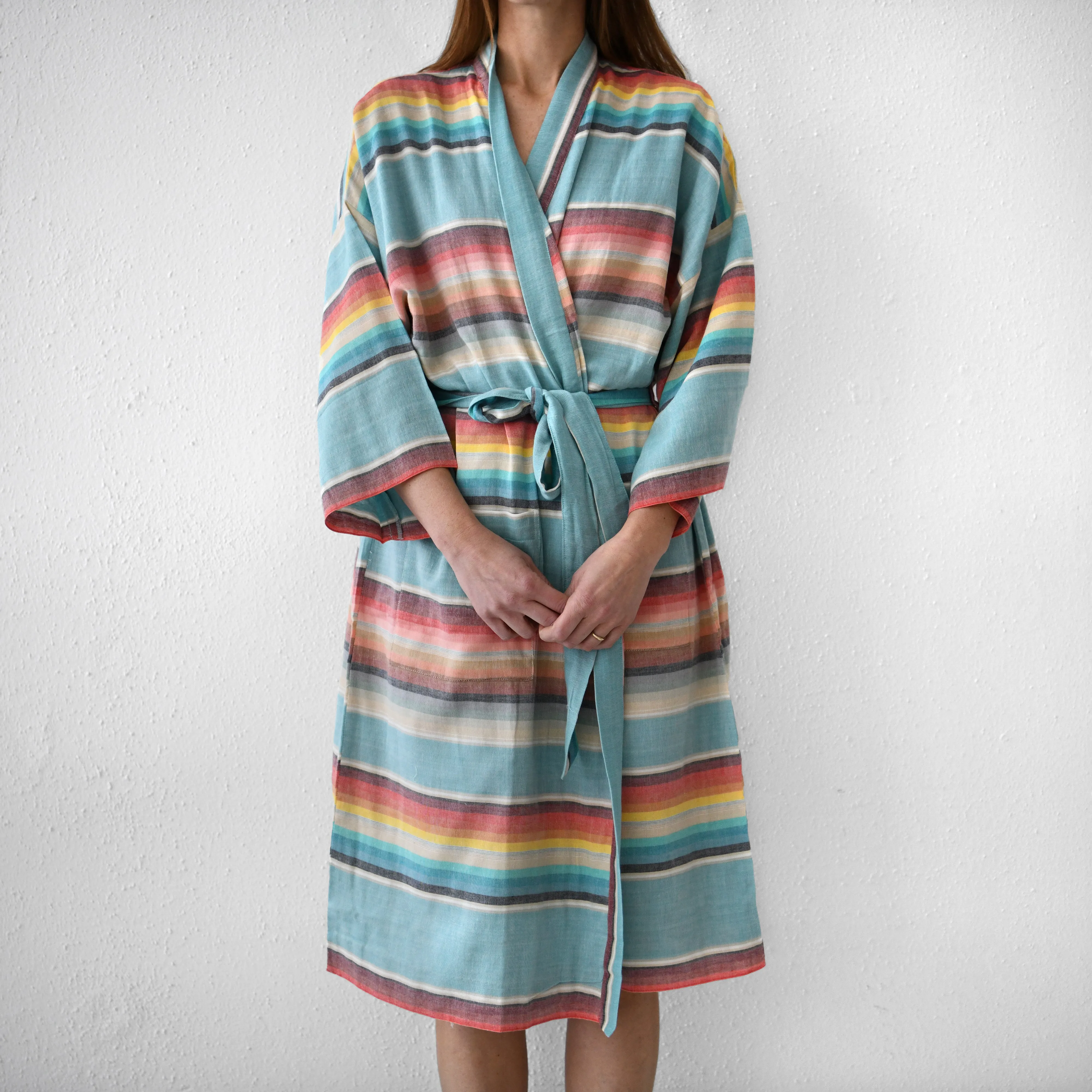 Kaftanese Cotton Gauze Robe : Sky