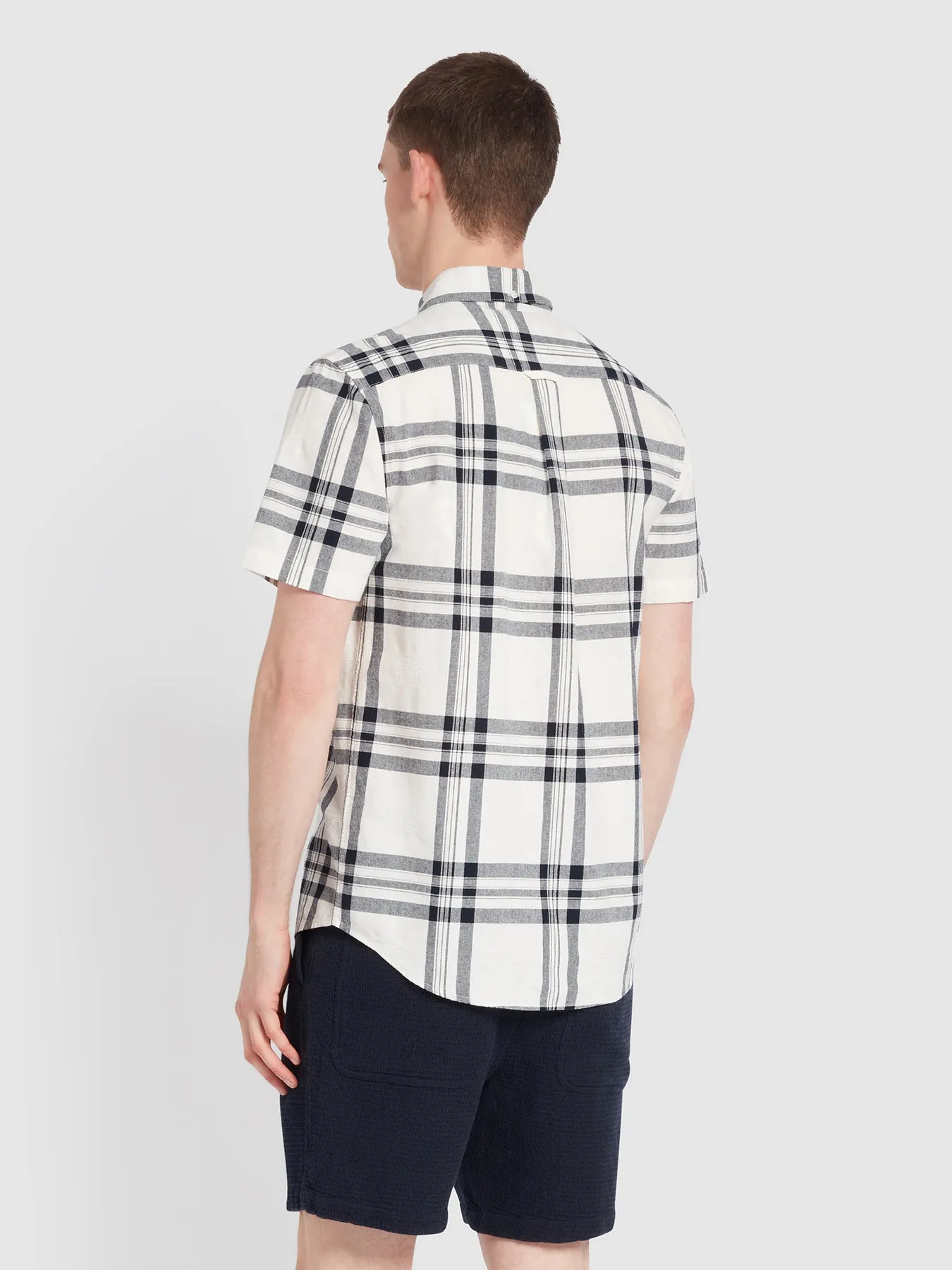 Kele Check Short Sleeve Shirt In Ecru