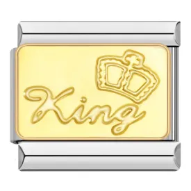 King with Crown, Gold Plate, on Silver