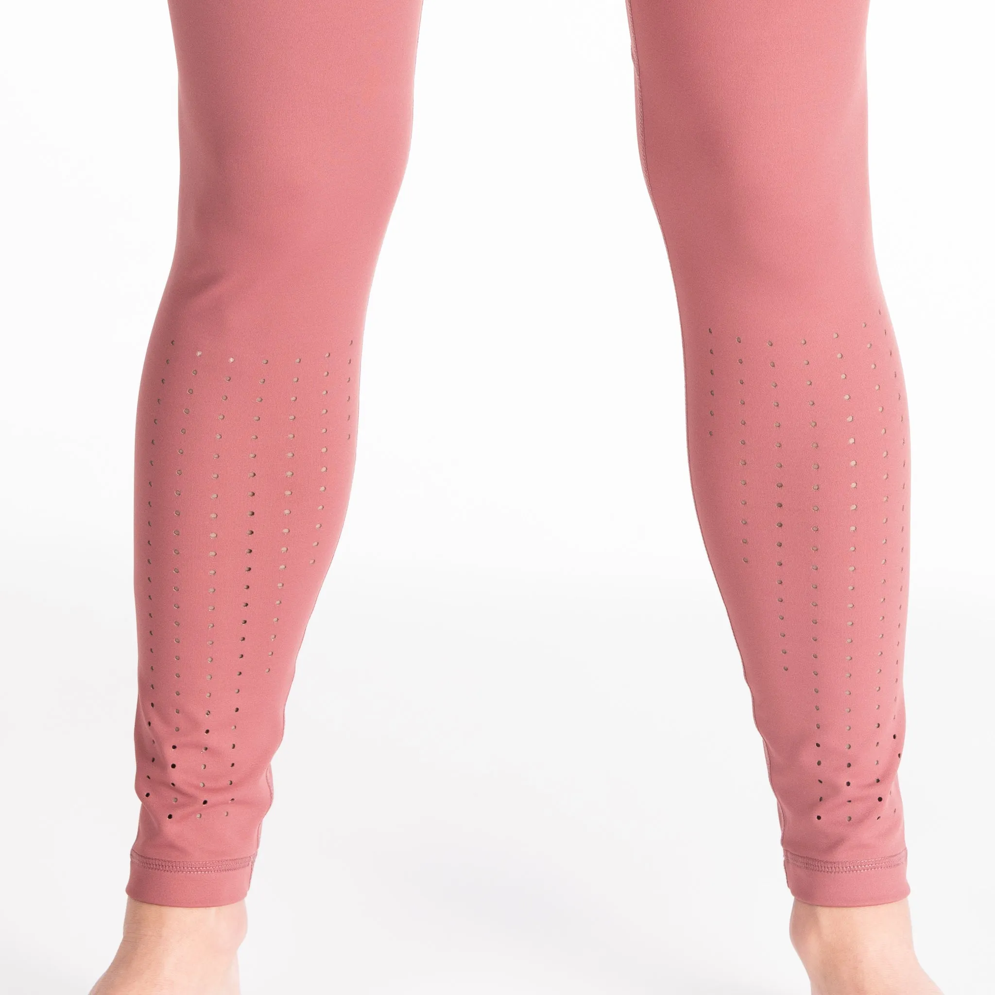 Laser Cut Tummy Control Postpartum Legging (Dusty Rose)