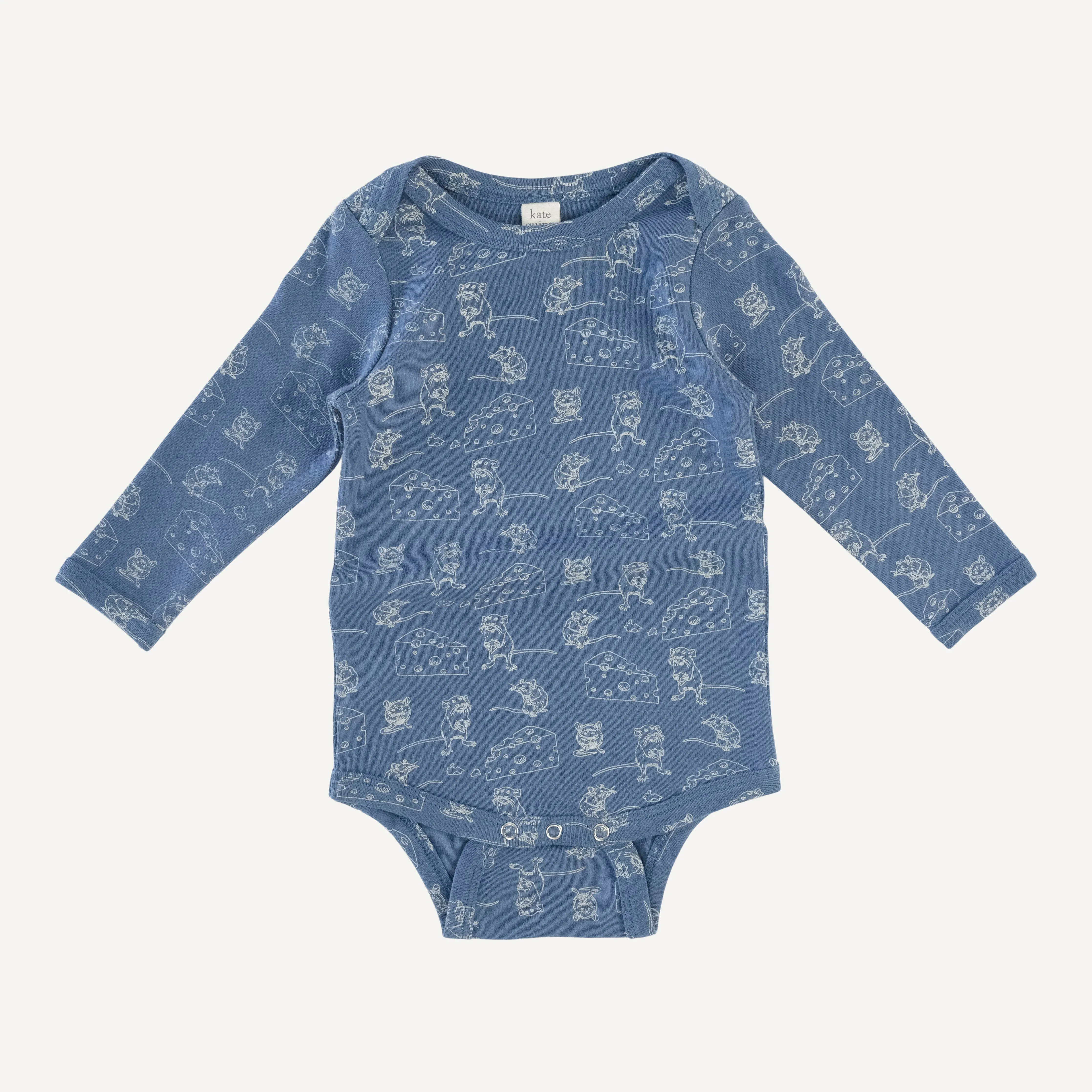 long sleeve lap neck bodysuit | mice & cheese | organic cotton interlock