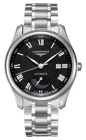 Longines Master Collection Power Reserve Automatic Stainless Steel Black Dial Date Mens Watch L2.908.4.51.6