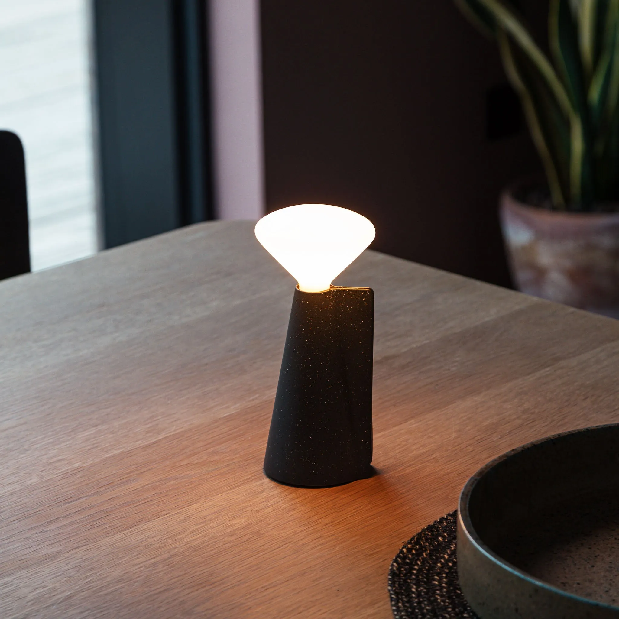 Mantle Portable Lamp in Granite Black