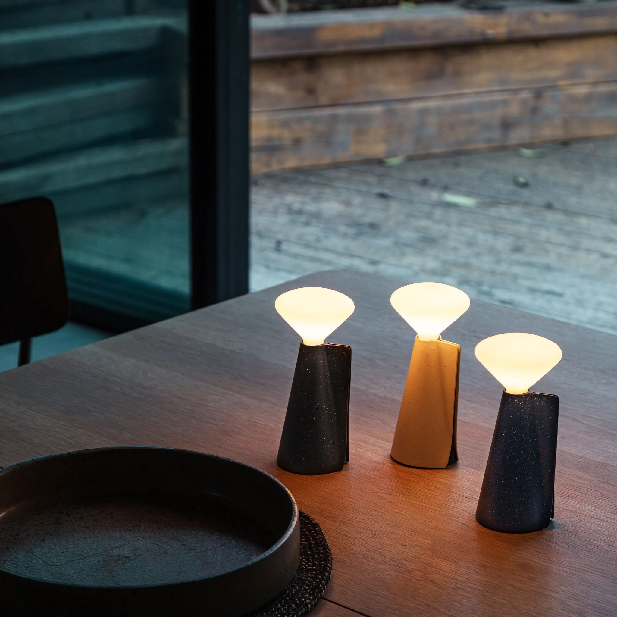 Mantle Portable Lamp in Granite Black