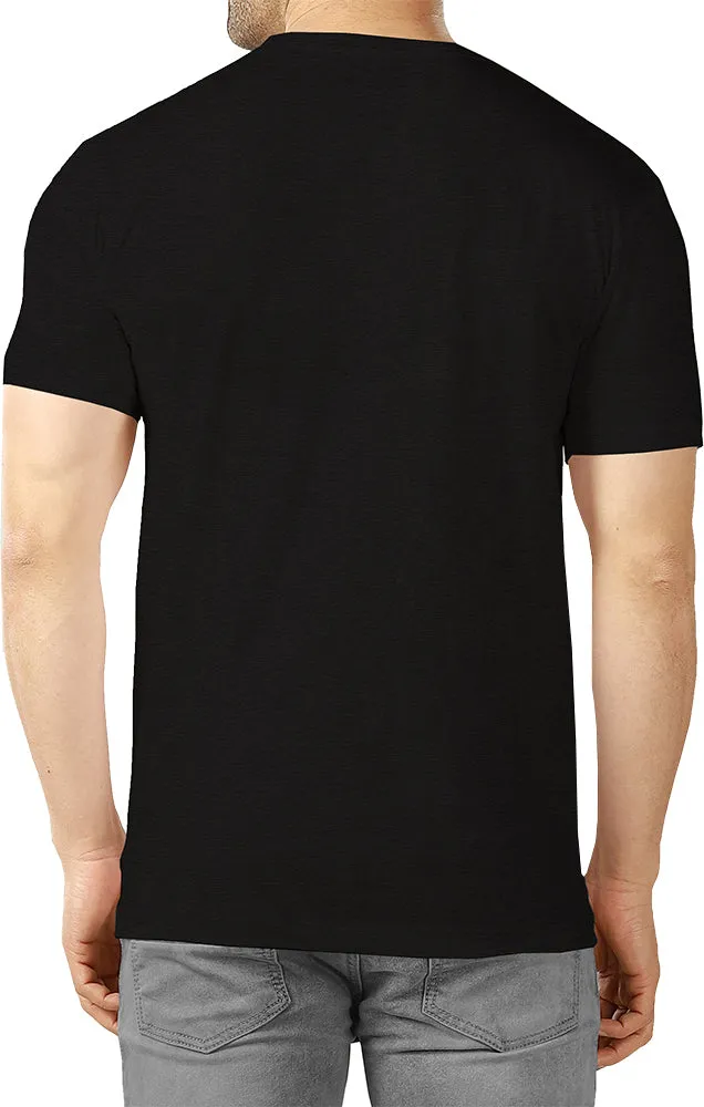 Men Colorblock Round Neck Cotton Blend Black, Maroon T-Shirt