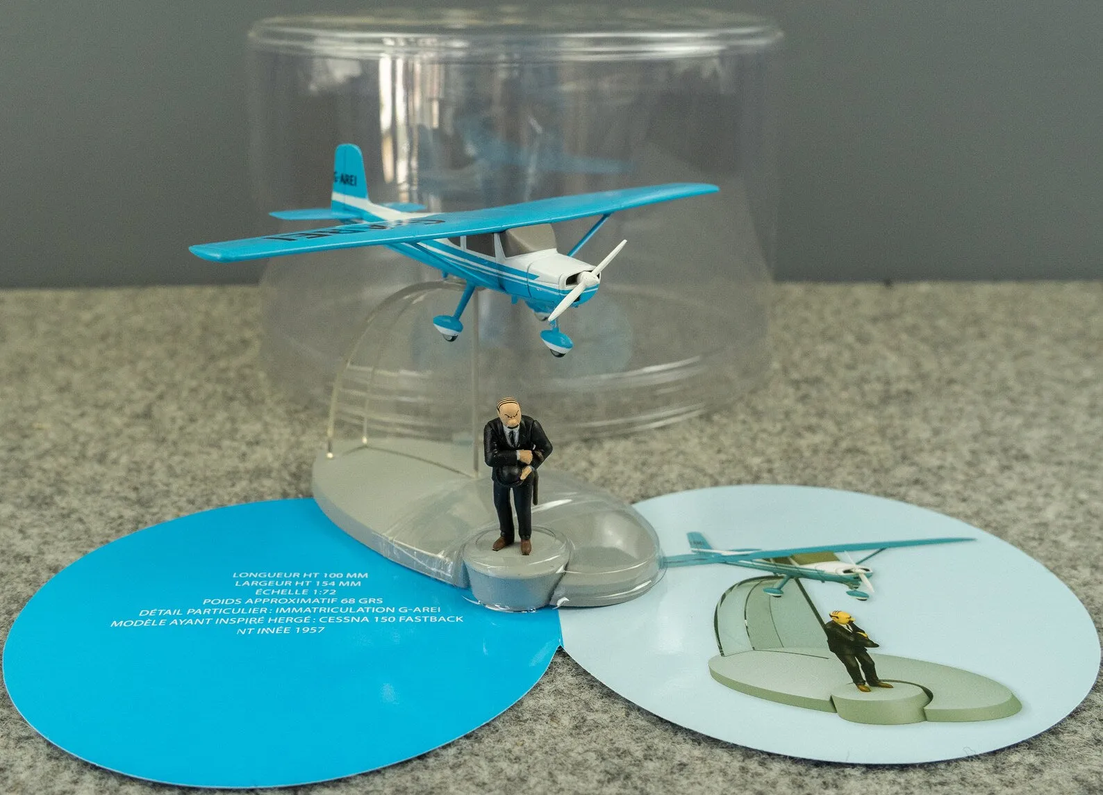 Moulinsart Avion Tintin 29543 Mullers Blue Plane: Black Island Hachette Model #23