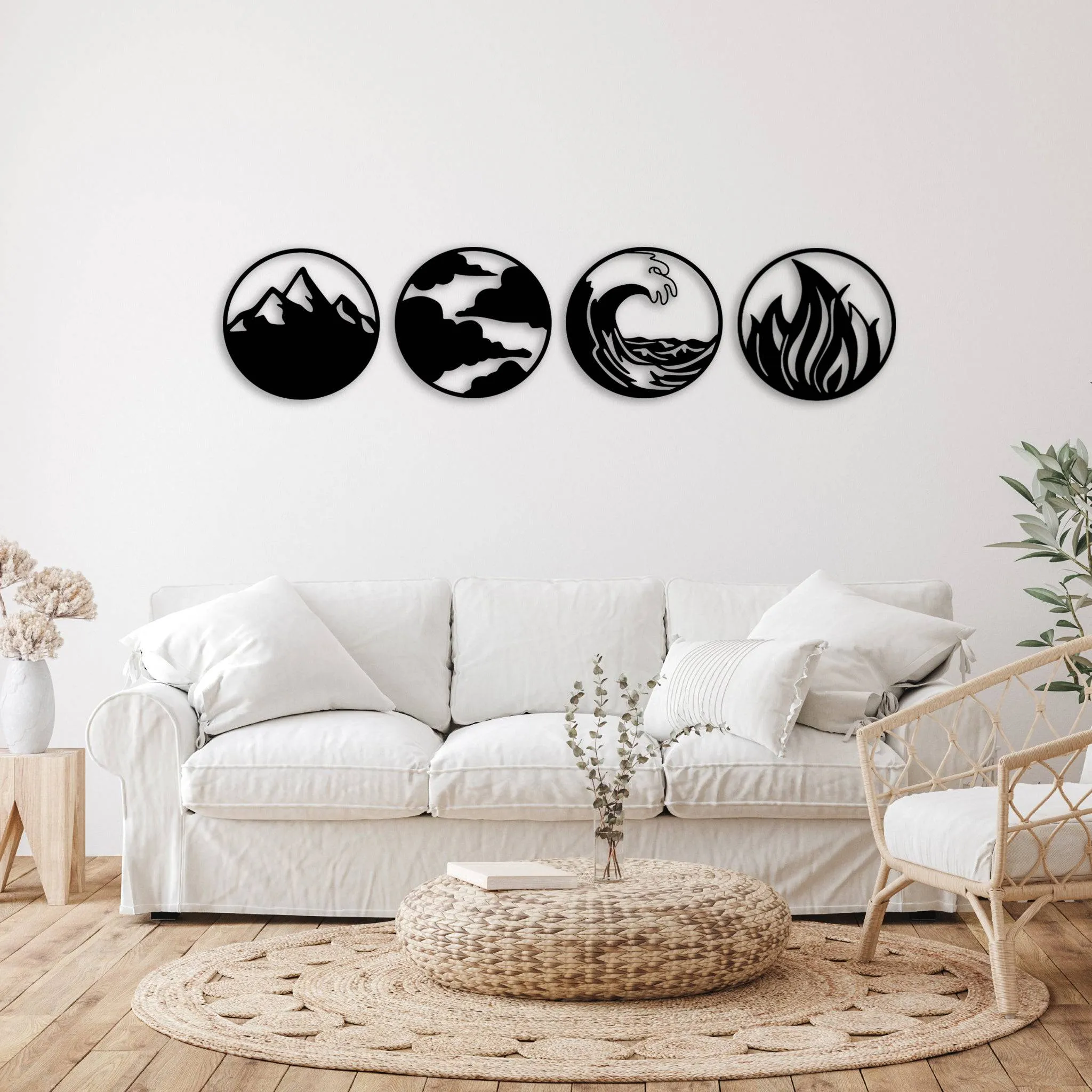 Nature's Four Elements - Metal Wall Art