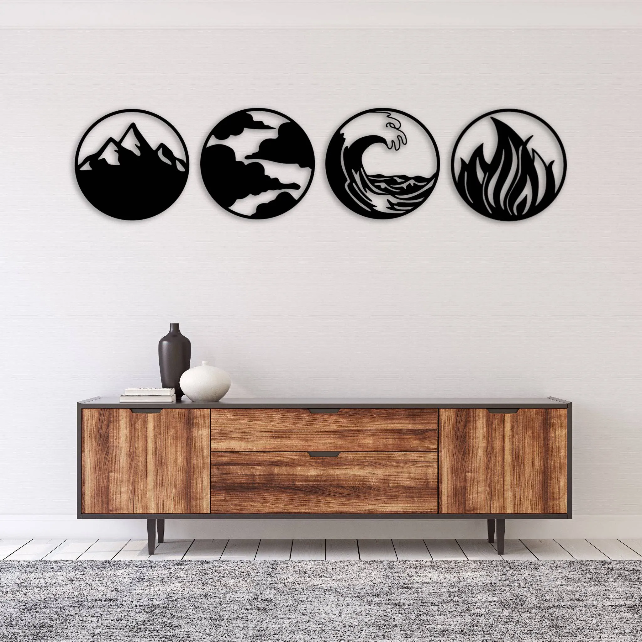 Nature's Four Elements - Metal Wall Art