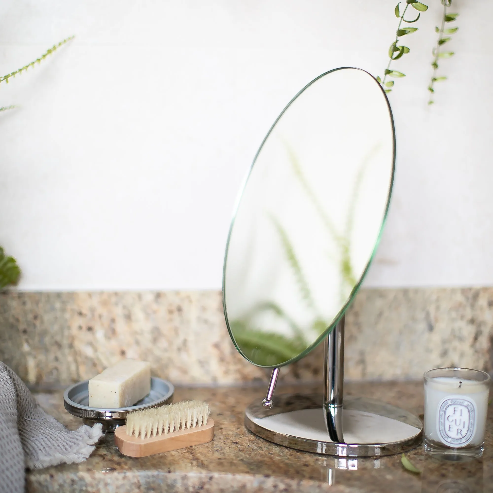 Oblique Pedestal Mirror