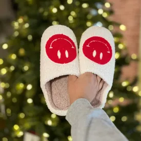 Red Smiley Face Slippers