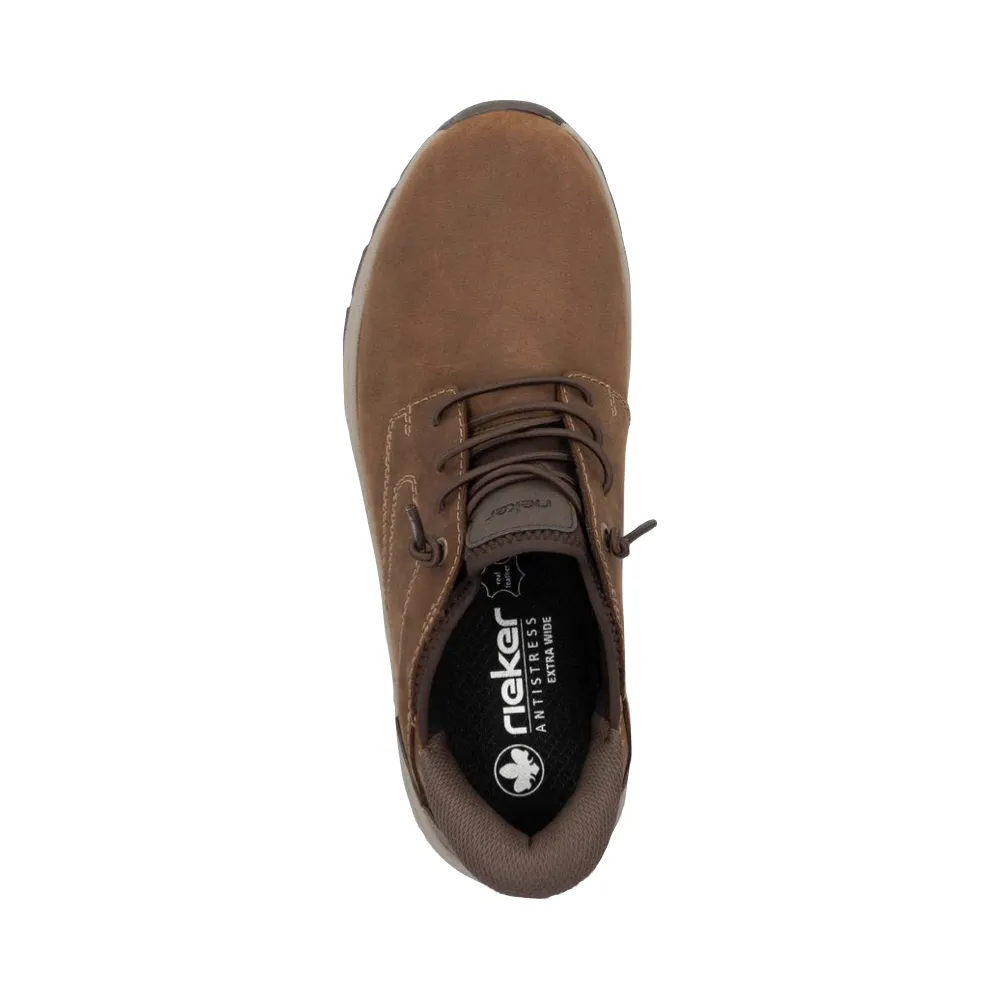 Rieker Men's Bruce 50 Elastic Lace Shoe in Brown